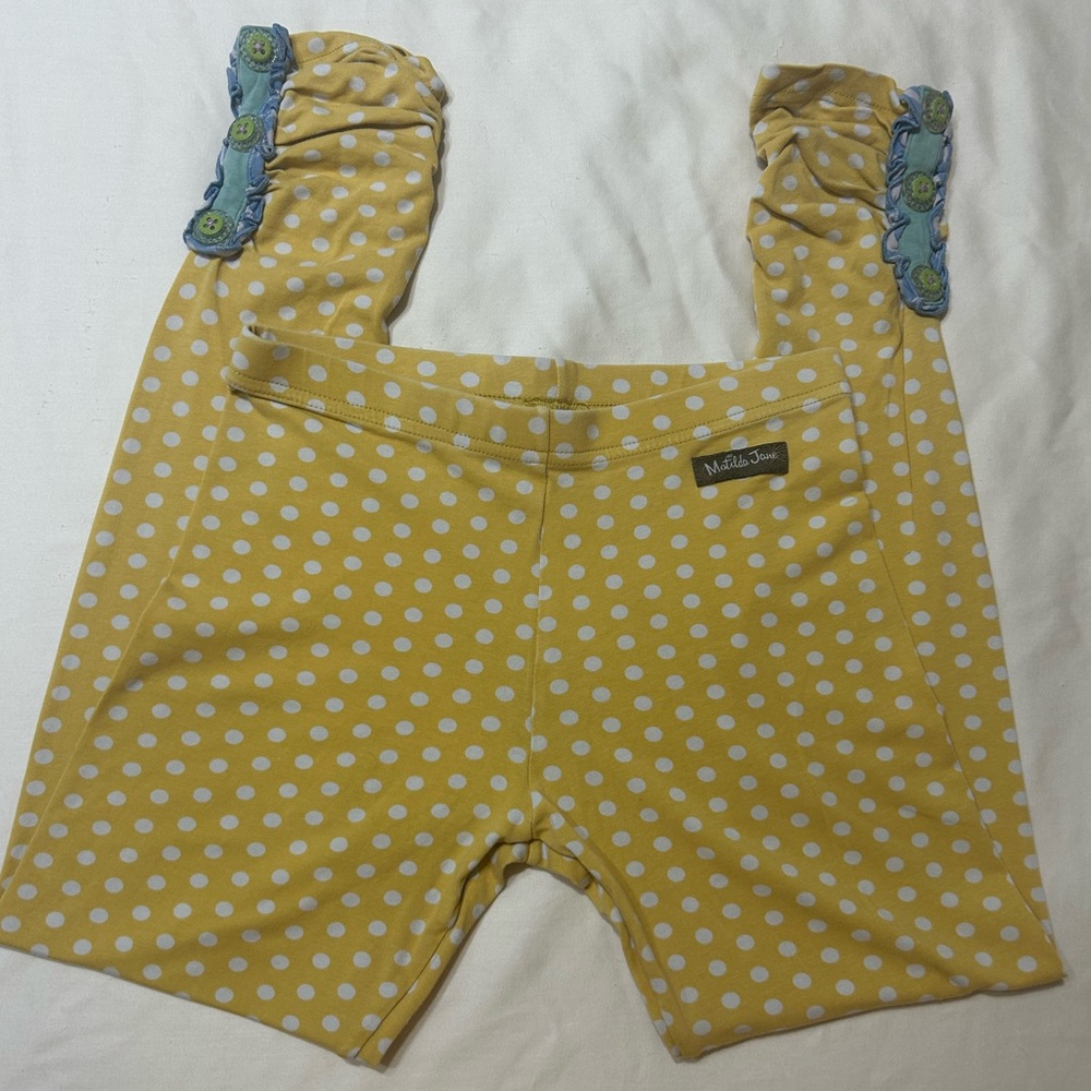 Matilda Jane ⚜️ Backyard Blooms Yellow Polka Dot Leggings